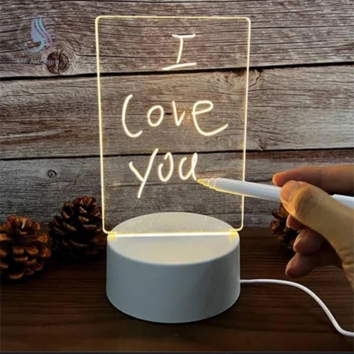 BUFFER USB Kablolu Işıklı Kendiliğinden Beyaz Kalemli-Silgili Kreatif 3D Görselleştirme LED Lambası
