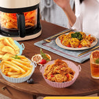 Renkli Isıya Dayanıklı Yıkanılabilir Silikon Fırın Ve Airfryer Yuvarlak Pişirme Matı 20 Cm