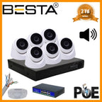 5 MP 1440P 6 İÇ MEKAN KAMERALI DAHİLİ MİKROFONLU IP POE Güvenlik Seti