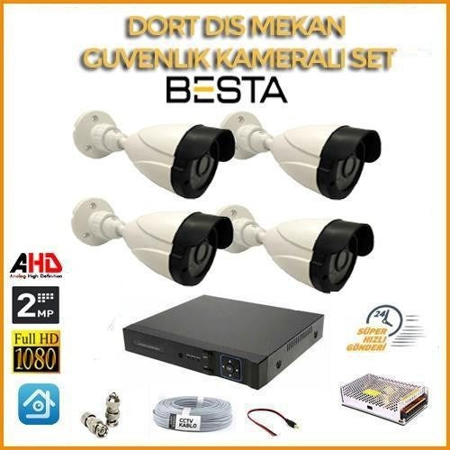 2 MP 1080P 4 Kameralı Ahd Güvenlik Seti