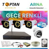 3 Dış 1 Iç 4 Kameralı Gece Renkli Wıfı Ozellikli 1 Tb HDD Dahil Güvenlik Kamera Seti