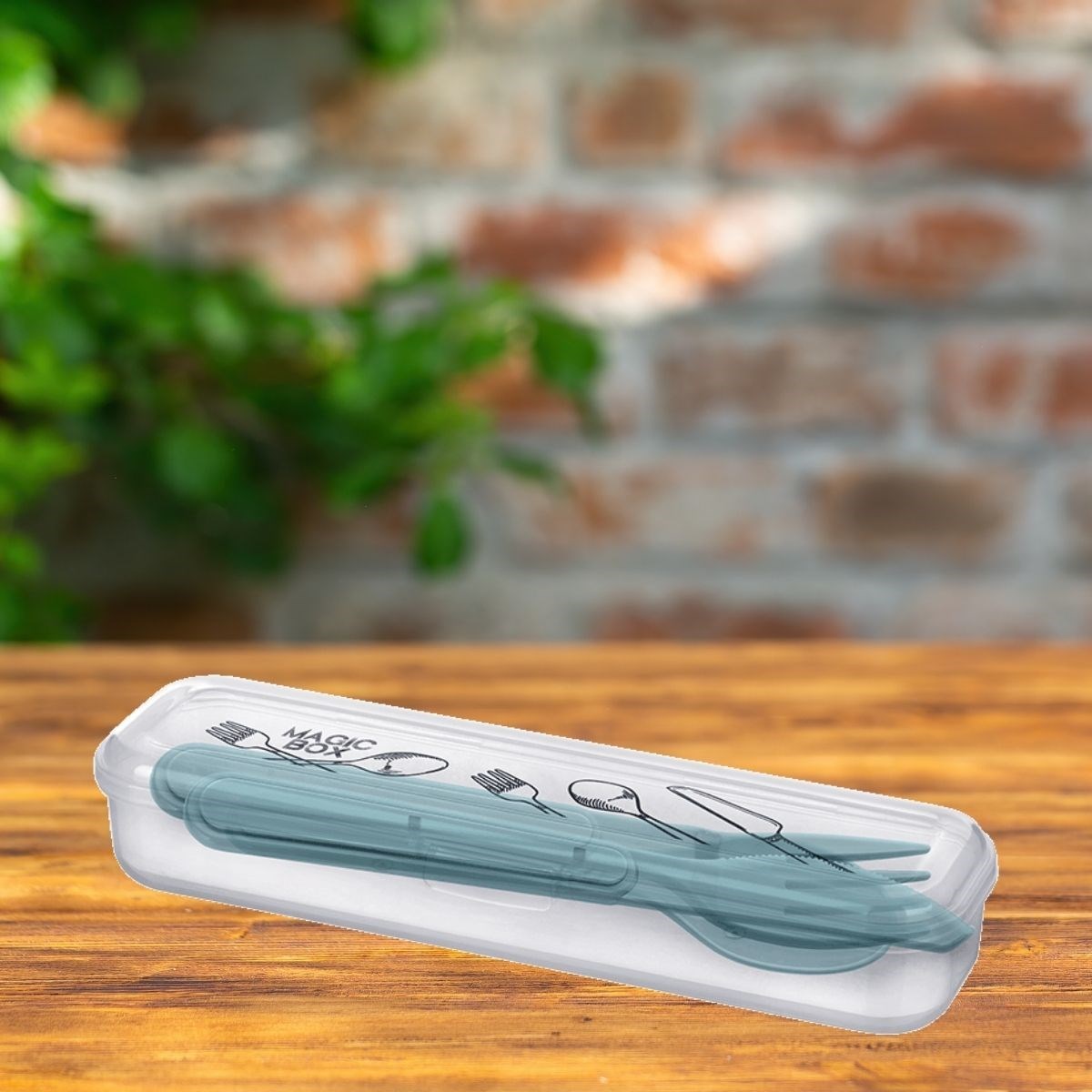 Kendiliğinden Kutulu Hijjenik Plastik Piknik Tipi Çatal Kaşık Bıçak Seti