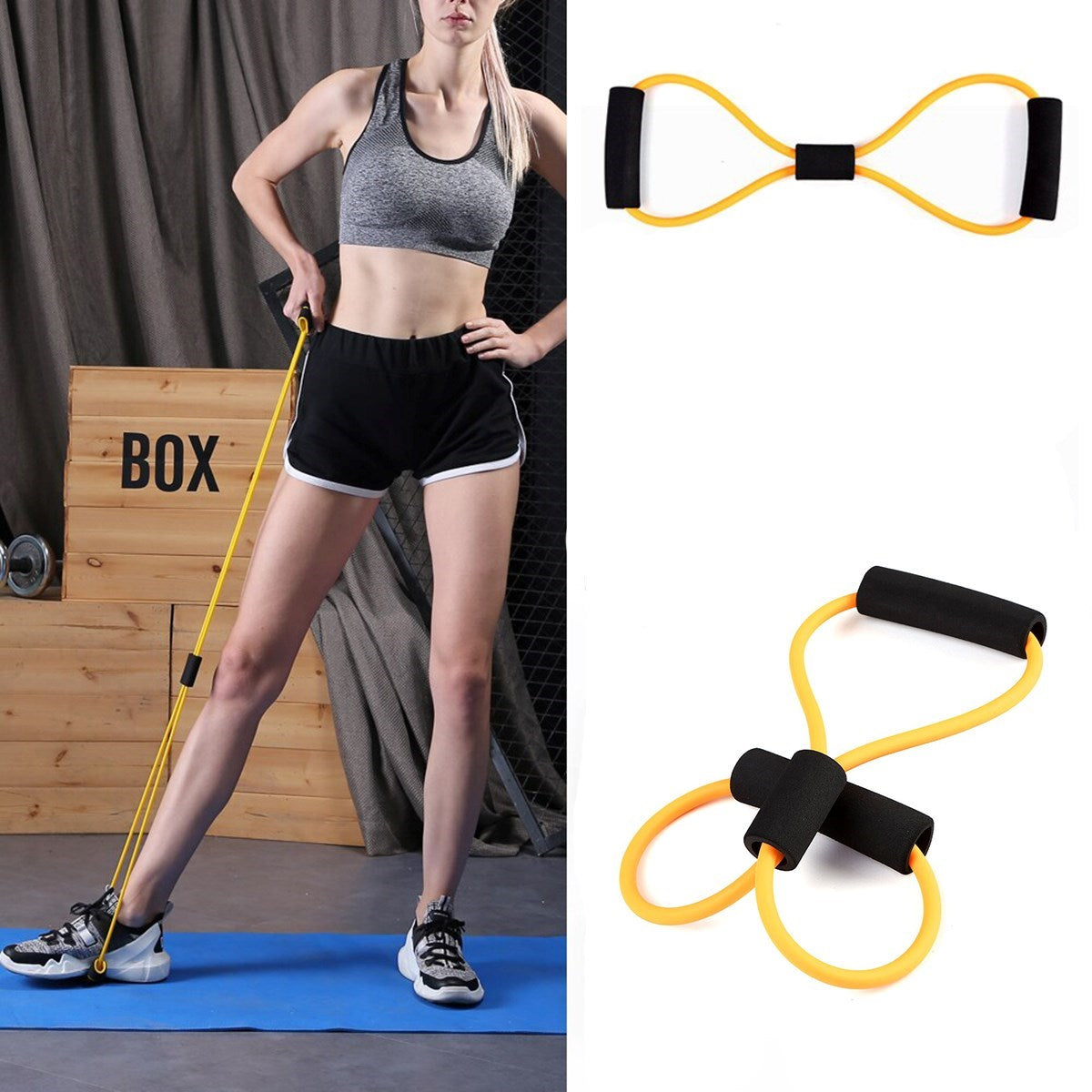 BUFFER 8 Şeklinde Direnç Bandı Yoga Plates Ve Vücut Geliştirme Egzersiz Bandı