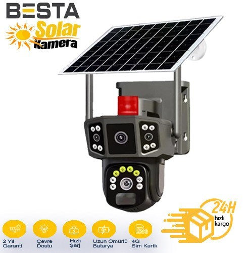 3+3+3 MP SİM KARTLI SOLAR KABLOSUZ GÜVENLİK KAMERASI BS-2088