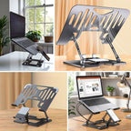 BUFFER 2’si 1 Arada Laptop ve Telefon Standı – AlüMetal Ayarlanabilir,Katlanabilir,Ergonomik Yükseltici