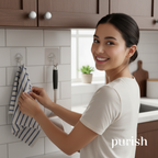 Purish | Kendinden Yapışkanlı Şeffaf Duvar Askısı | Delme Yok – İz Bırakmaz – Küçük & Dayanıklı | Banyo, Mutfak, Oturma Odası için