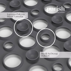 Purish | Kaymaz Banyo Paspası | Antrasit Gri | 54x54cm – Dikdörtgen Duş Matı, Küvet Paspası | Güçlü Vantuzlu, Su Tahliyeli, Yumuşak | Makinede Yıkanabilir | Kaydırmaz Zemin Matı - Herseyben.de