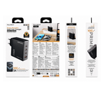 100W GaN Hızlı Şarj Adaptörü – 3x USB-C + 1x USB-A Çoklu Port, Laptop Telefon Tablet Uyumlu Güçlü Şarj Cihazı