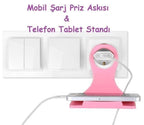 Universal Mobil Şarj Priz Askısı ve Telefon Tablet Tutucu Stand