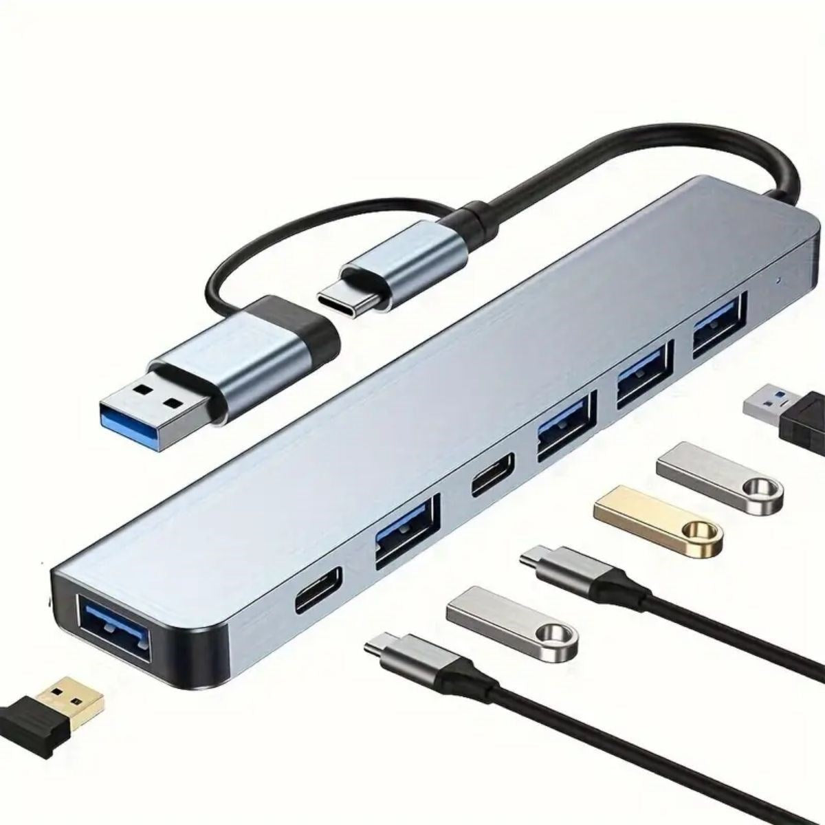 8 in 1 Usb Çevirici Notebook Macbook Type-C Uyumlu Çoklayıcı Görüntü Aktarıcı Hub