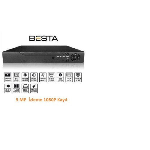 8 KANAL 5MP P6 H265 AHD DVR Kayit Cihazı KD-1158