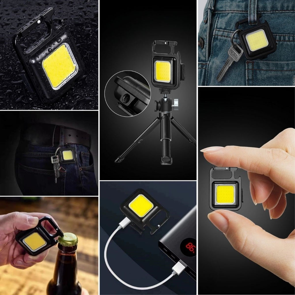 BUFFER Anahtarlıklı, Açacaklı,Güçlü Mıknatıslı 3 Farklı Led Modlu Mini Boy Asılabilen Led Kamp Aydınlatması,El Feneri