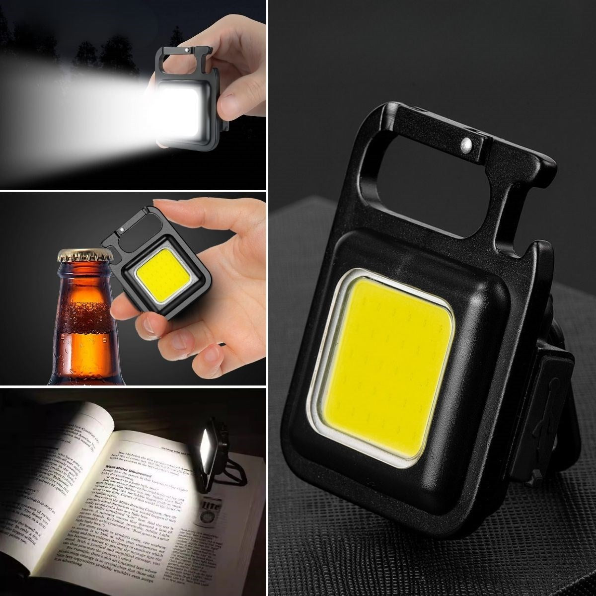 BUFFER Anahtarlıklı, Açacaklı,Güçlü Mıknatıslı 3 Farklı Led Modlu Mini Boy Asılabilen Led Kamp Aydınlatması,El Feneri
