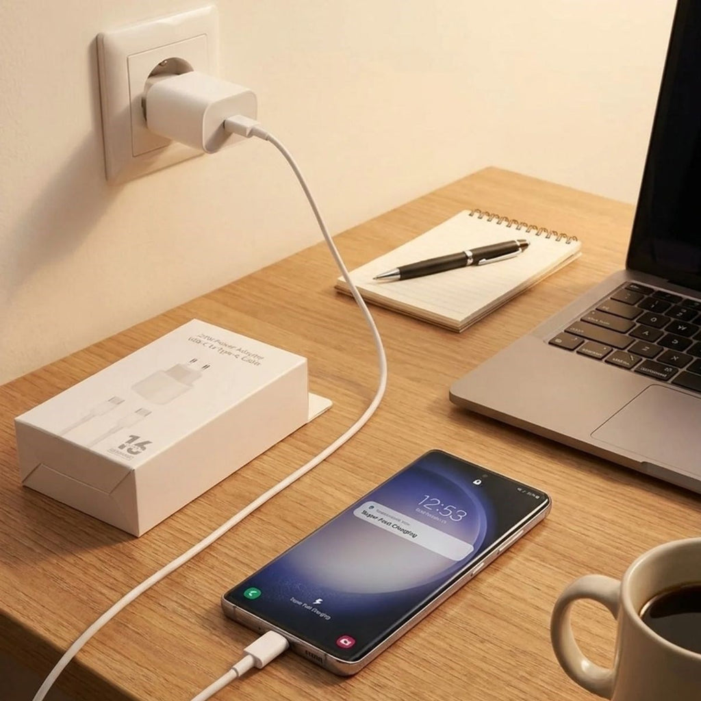 BUFFER 25W Hızlı Şarj Adaptörü USB-C to Type-C Kablolu – PD Destekli, Süper Hızlı Şarj Cihazı