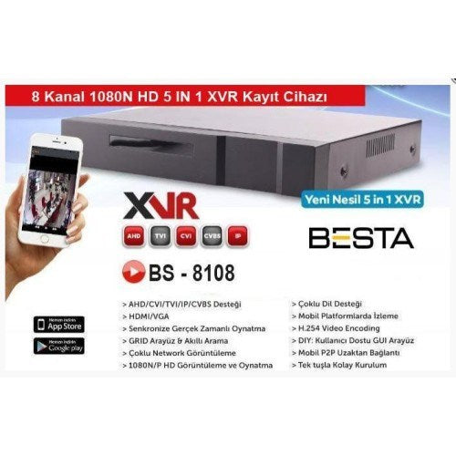 XVR 8 Kanal Kamera Kayıt Cihazı KD-8108S