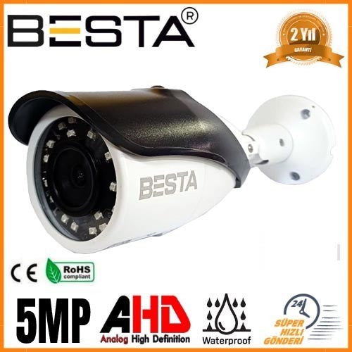 5 MP 4K 1440P 8 WARM LED AHD Bullet Güvenlik Kamerası BT-5065