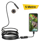 BUFFER 5 Metre Android Telefon Uyumlu 6 LED Işıklı Su Geçirmez Endoskop / Boroskop Yılan Kamera HD