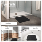 Banyo İçin Kaydırmaz, Masajlı, Drenajlı Siyah Kare Paspas - Herseyben.de