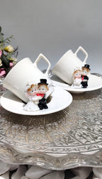 KİRLİNOVA® GELİN DAMAT 2'Lİ PORSELEN FİNCAN TAKIMI