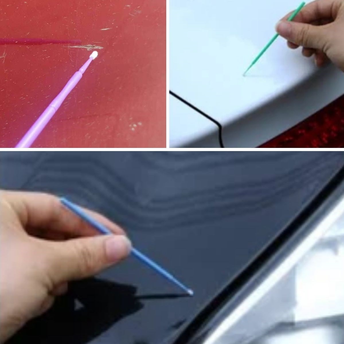 BUFFER 100’lü Mini Tek Kullanımlık Araba Rötüş Fırçası –İnce Uçlu Yumuşak Kıllı Boya Uygulayıcı, Otomotiv Detaylandırma