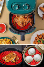 Siyah Isıya Dayanıklı Yıkanılabilir Silikon Fırın Ve Airfryer Yuvarlak Model Pişirme Matı 20 Cm