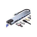 MacBook ve Laptop Uyumlu Çok Fonksiyonlu USB-C Dönüştürücü - Alüminyum Gövdeli Hub