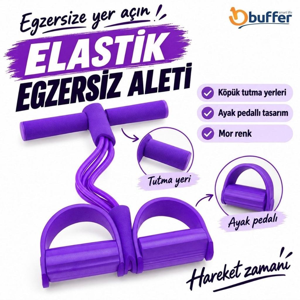 6 Lastikli Body Trimmer Karın Kası Çalıştırıcı Elastik Egzersiz Yayı ve Jimnastik Aleti