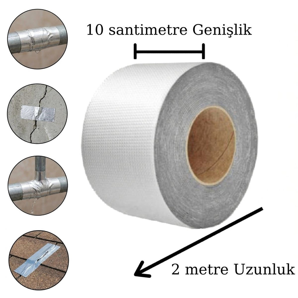 2 Mt Yüksek Sıcaklık Dayanan Su Geçirmez Çatı Duvar Çatlak Onarıcı Yapışkan Bant Folyo 2 Mt 10 C
