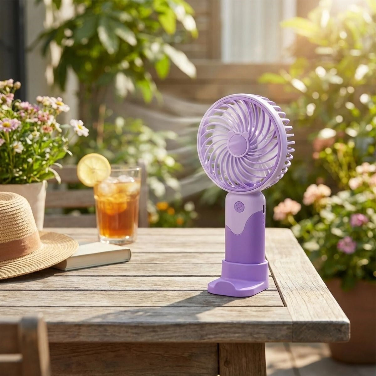 BUFFER 3 Kademeli Masaüstü ve El Fanı – Telefon Tutuculu, 3 Farklı Değiştirilebilir Halka Tasarımlı Mini Fan  MZL37A