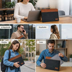 BUFFER 15.6 İnç Mıknatıslı Keçe Laptop ve Evrak Çantası, Notebook Bilgisayar ve Dosya Taşıma Çantası