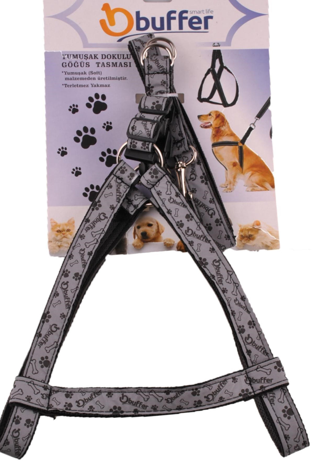Ergonomik Yumuşak Dokulu Terletmez Köpek Göğüs Tasması Medium
