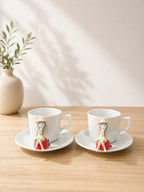 KİRLİNOVA® TATLI KIZ 2'Lİ PORSELEN FİNCAN TAKIMI