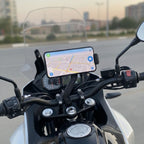 Motosiklet Gidon Telefon Tutucu–360° Döner, Kaymaz Sabitleme Sistemli, Sarsıntı Önleyici Telefon Tutucu Aparat