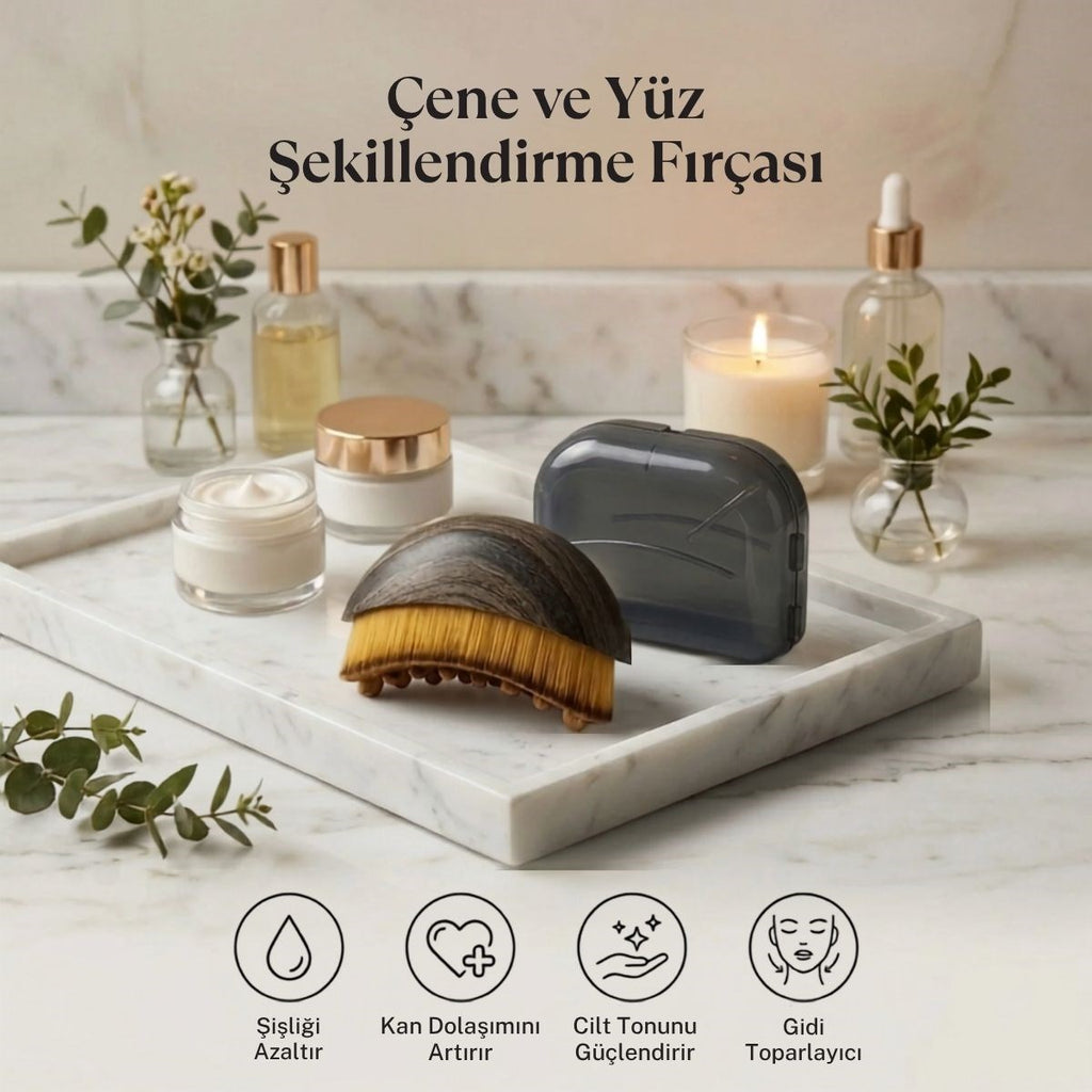 Lenf Drenaj ve Yüz Bakım Fırçası – Çok Fonksiyonlu Yumuşak Kıllı Yüz Masajı, Cilt Temizleme ve Çene Hattı Bakım Aparatı (Kutulu)