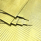 Kare Gold Cam Mozaik Fayans Çıkartmaları El İşi Kare Cam Fayans Kendinden Yapışkanlı Aynalı Dekor Panel 30x30 Cm