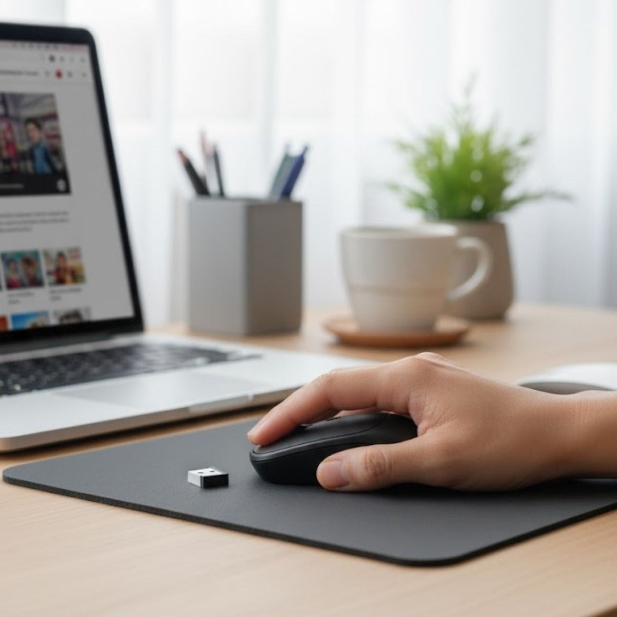 BUFFER Siyah Renkli Ergonomik Sessiz Kablosuz Mouse – USB Alıcılı, Ofis ve Oyun İçin Konforlu Bilgisayar Faresi MS6310
