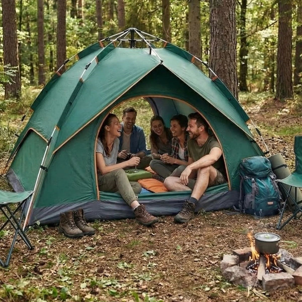 6 Kişilik Otomatik Kamp Çadırı – Çift Katmanlı, Suya Dayanıklı, Hızlı Kurulum Outdoor Aile ve Doğa Çadırı 200x250x150 cm