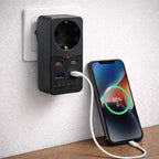 Akım Korumalı Priz Çoğaltıcı | 2 USB + 2 Type-C Hızlı Şarj Adaptörü, Topraklı Çoklu Priz