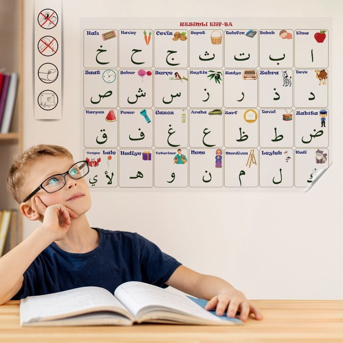 BUFFER 70x100 cm Statik Kağıt Elif-Ba Öğrenme Tahtası