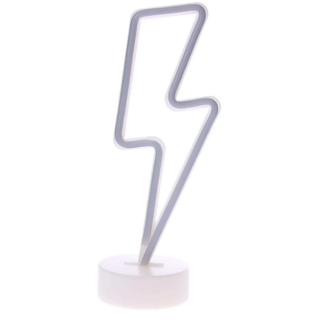 Dekoratif Şimşek Şeklinde Pilli Neon Led Lamba Süs Masa Lambası