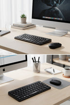 Kablosuz Lacivert Bluetooth Klavye Mouse Seti – Yuvarlak Tuşlu Tasarım, Türkçe Q Dizilim, Taşınabilir, Ev ve Ofis Kullanımına Uygun