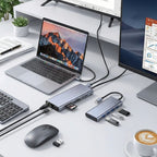 BUFFER 11 in 1 Type-C Çoklayıcı Hub HDMI 4K USB 3.0 SD TF Kart RJ45 Ethernet Dönüştürücü Adaptör