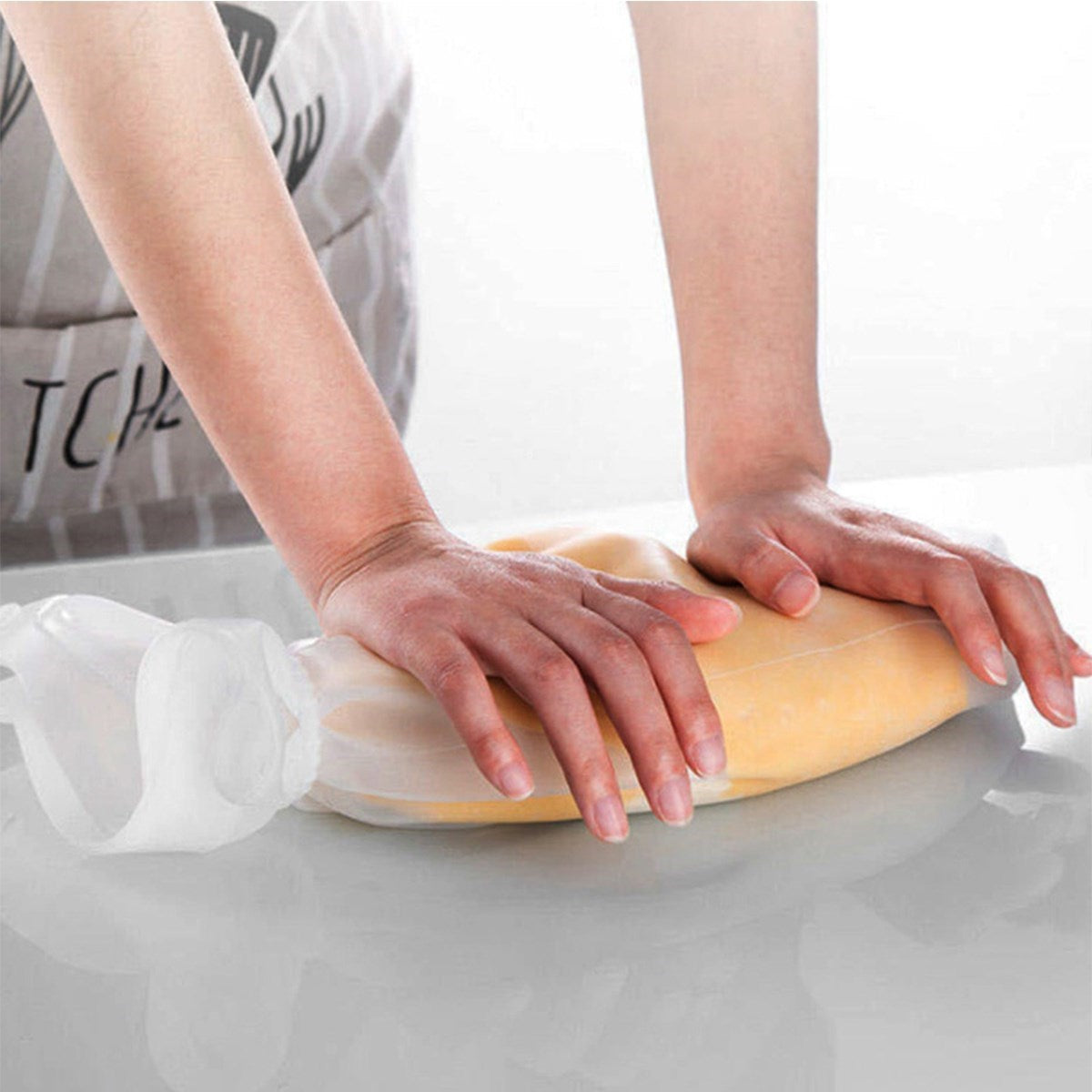 BUFFER Büyük  Hamur Torbası  Silikon Şeffaf Hamur Yoğurma Torbası Ekmek Makarna Mantı  Hamuru Kolay