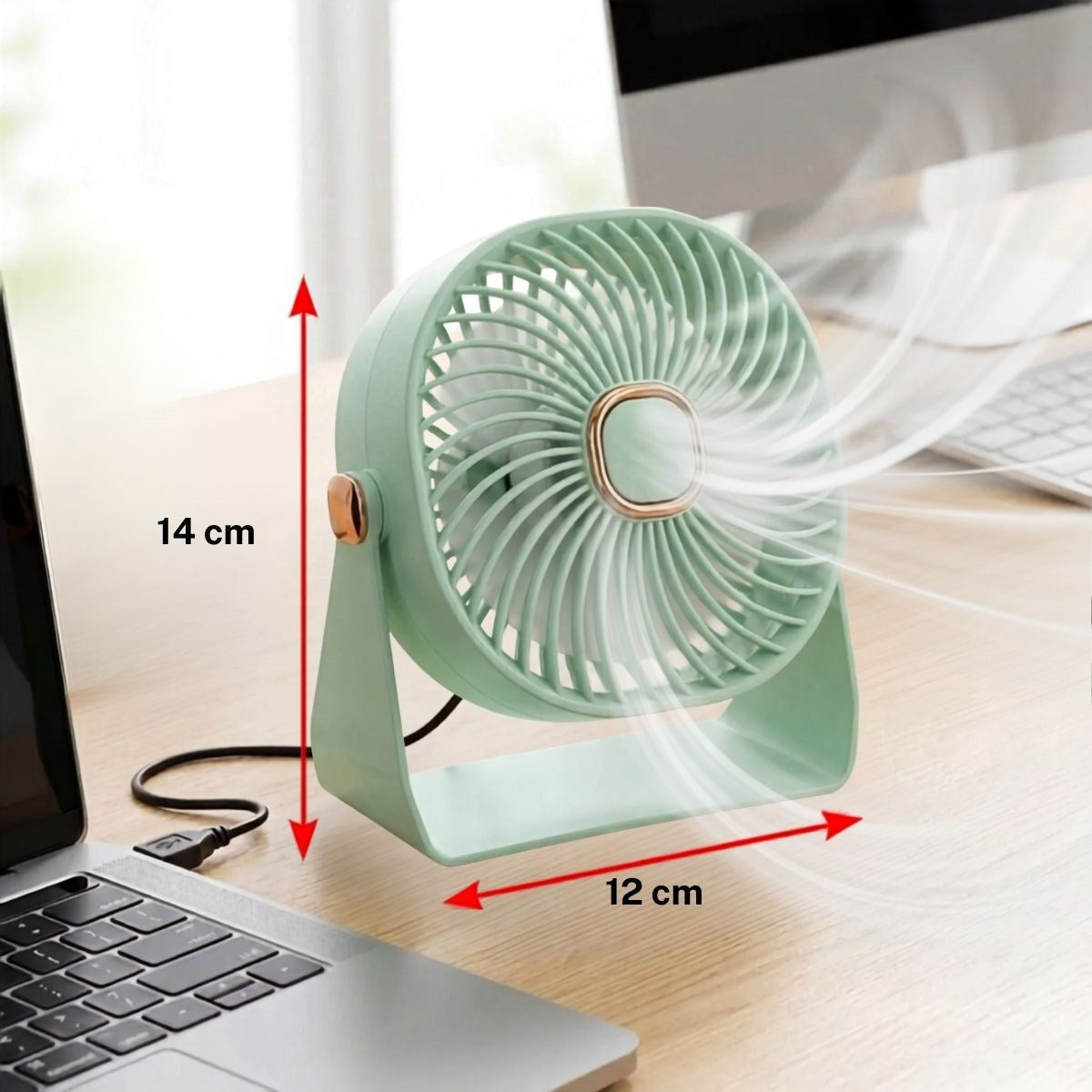 BUFFER 3 Kademeli Masaüstü Fan – Duvara Asılıp Sabitlenebilen Standlı Kaydırmaz Pedli Mini Fan ZB112