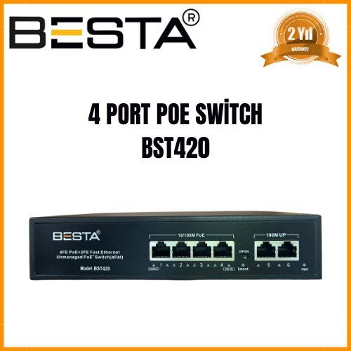 5 MP 1440P 4 Kameralı IP POE Güvenlik Seti