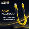 4'ü 1 Arada Esnek Spiral Hızlı Şarj Kablosu, Araç İçi Yaylı Kablo, Type-C ve Lightning Uyumlu Çoklu Şarj Kablosu