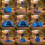 BUFFER 3 Kişilik Yarı Otomatik Kurulum Kamp Çadırı – Suya Dayanıklı, Taşıma Çantalı Outdoor Aile Çadırı, Piknik, Plaj ve Doğa 200x150x110 cm