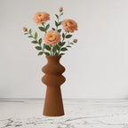 Premi̇um İskandi̇nav Rusti̇k Plasti̇k 3d Dekorati̇f Vazo Kahverengi