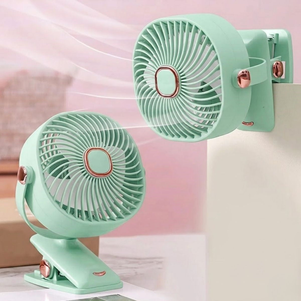 BUFFER 3 Kademeli Mandallı Masaüstü Fan – 360° Tam Tur Dönebilen Oynar Başlıklı Duvara Monte Edilebilen Mini Fan ZB113