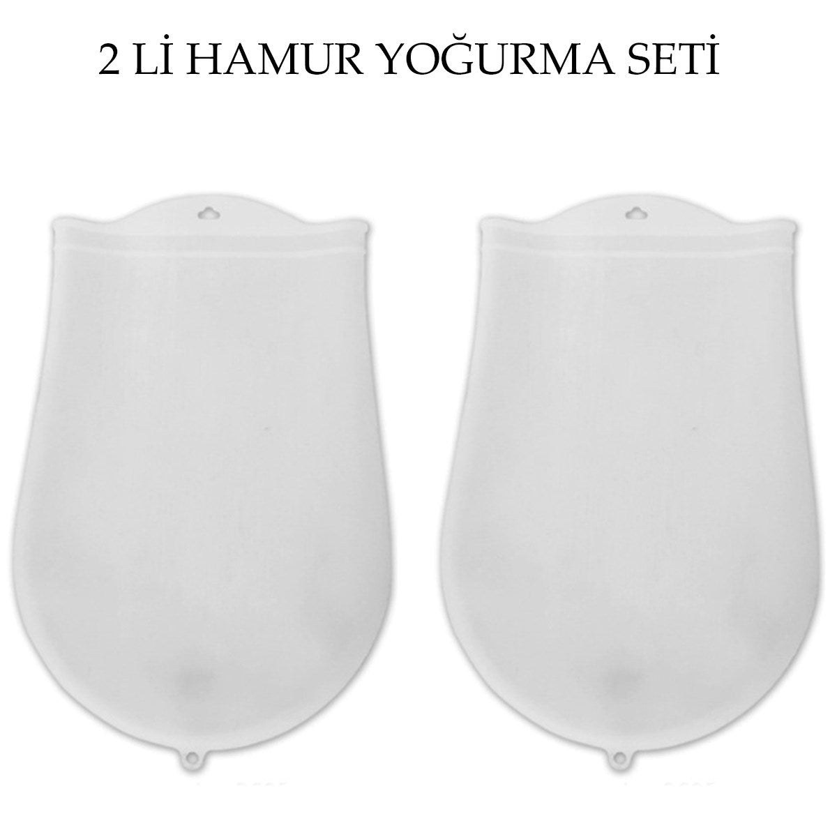 BUFFER Hamur Torbası 2 li Set Orta ve Büyük Hamur Silikon Şeffaf Yoğurma Torbası Ekmek Makarna Mant